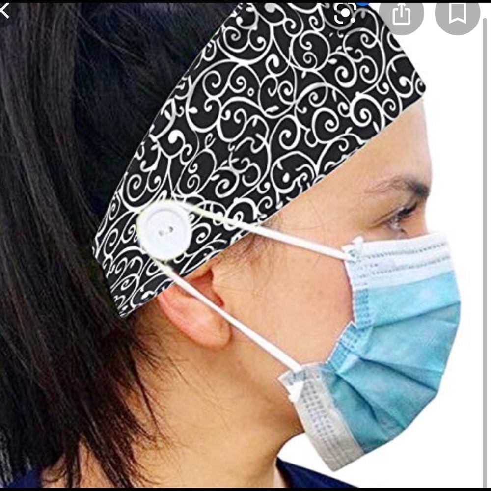 Hairbands with buttons for mask